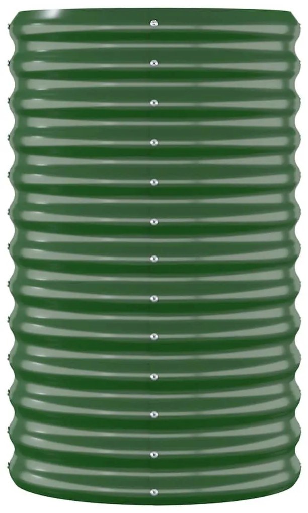 Canteiro elevado jardim 114x40x68 cm aço revestido a pó verde