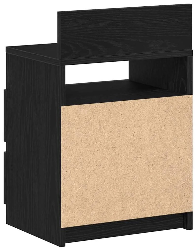 Mesa de cabeceira com 2 gavetas 40x33x60 cm preto