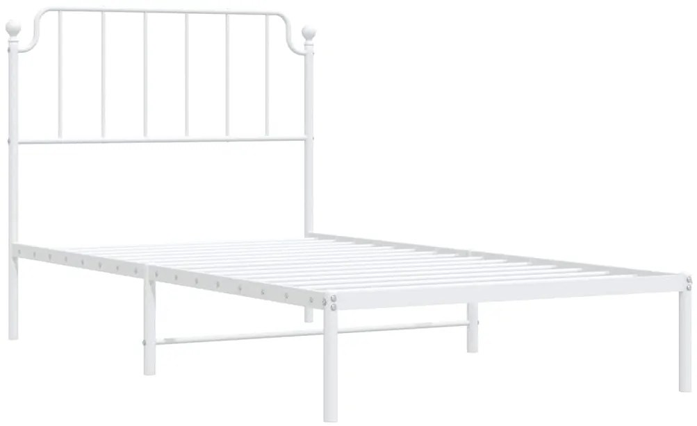 Estrutura de cama com cabeceira 100x200 cm metal branco