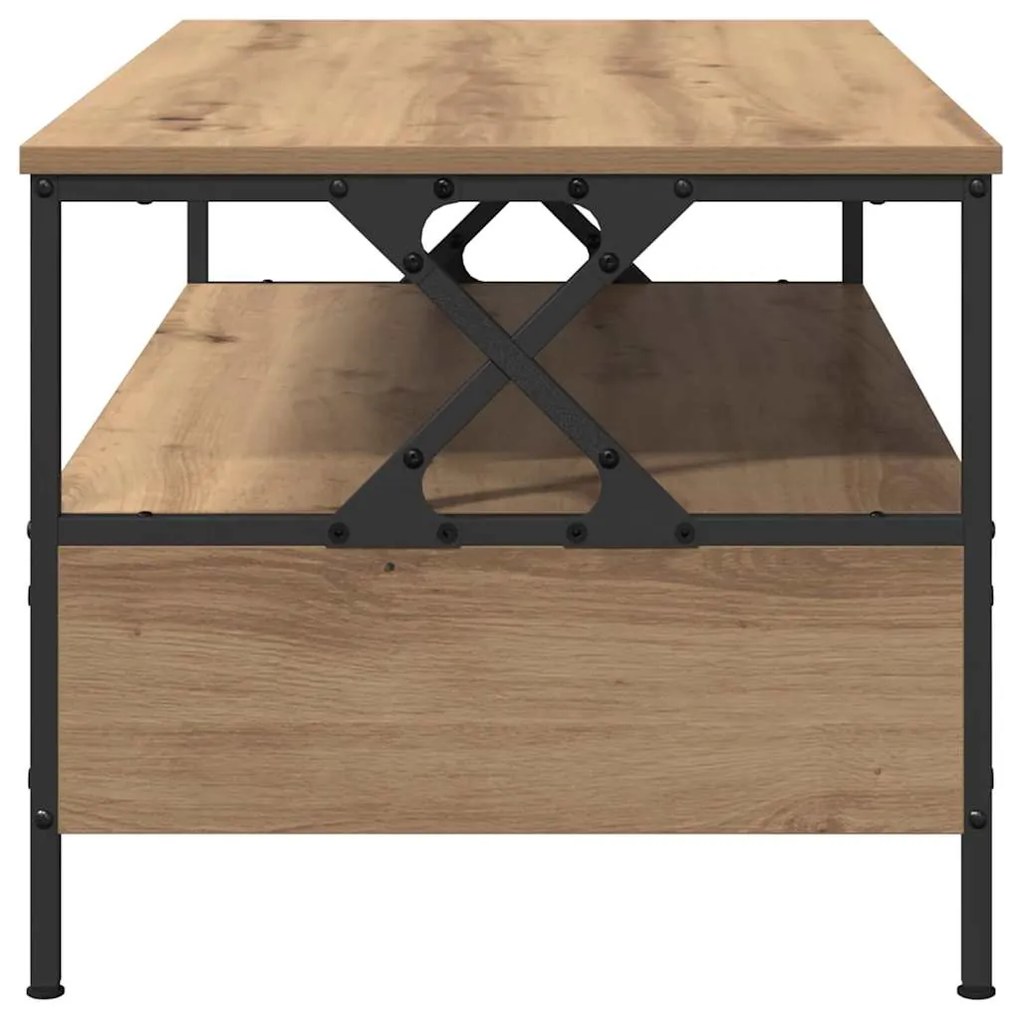Mesa de centro com gaveta carvalho artisiano 100 x 51 x 45 cm