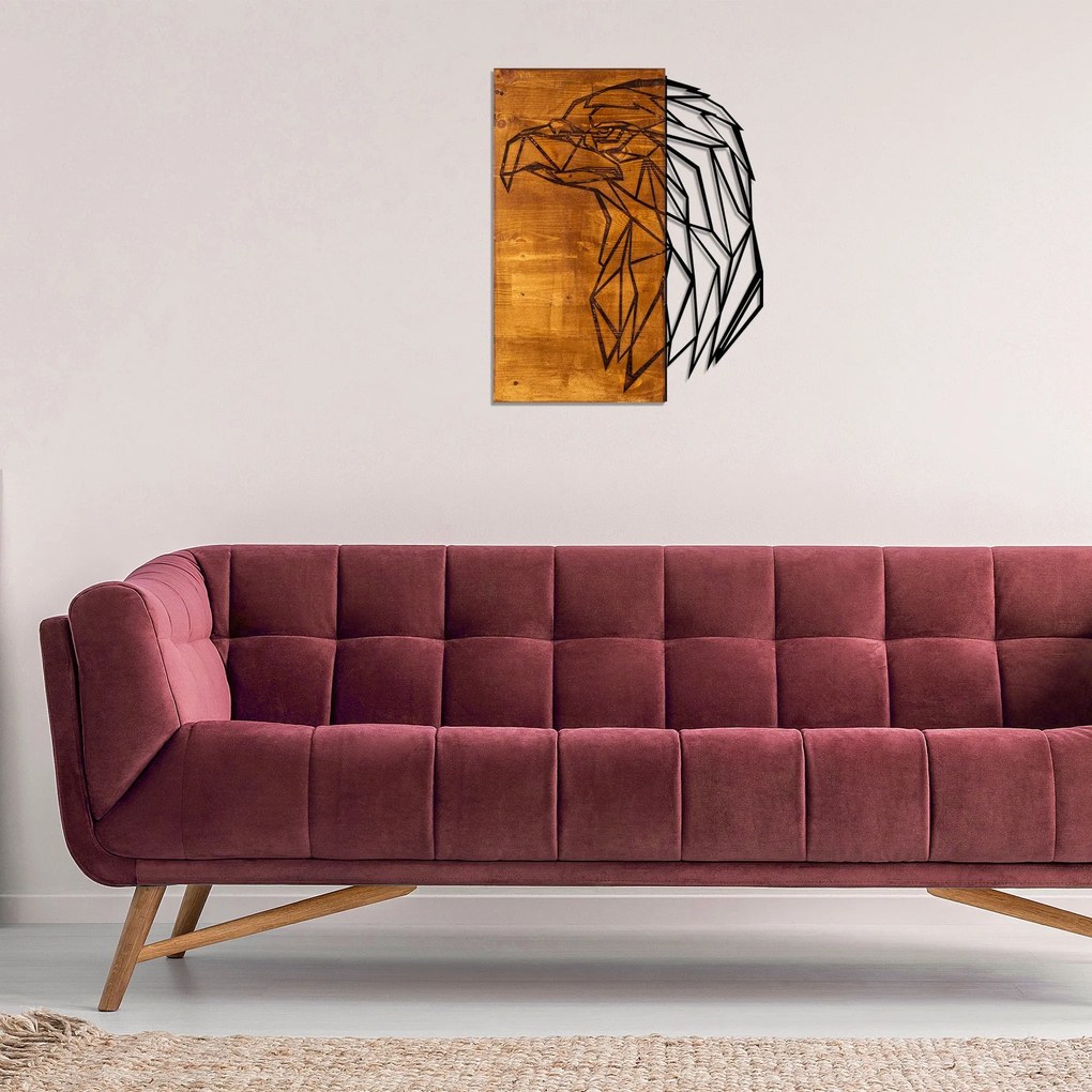 Acessório Decorativo de Parede Kartal – Nogueira e Preto – 47 x 58 cm