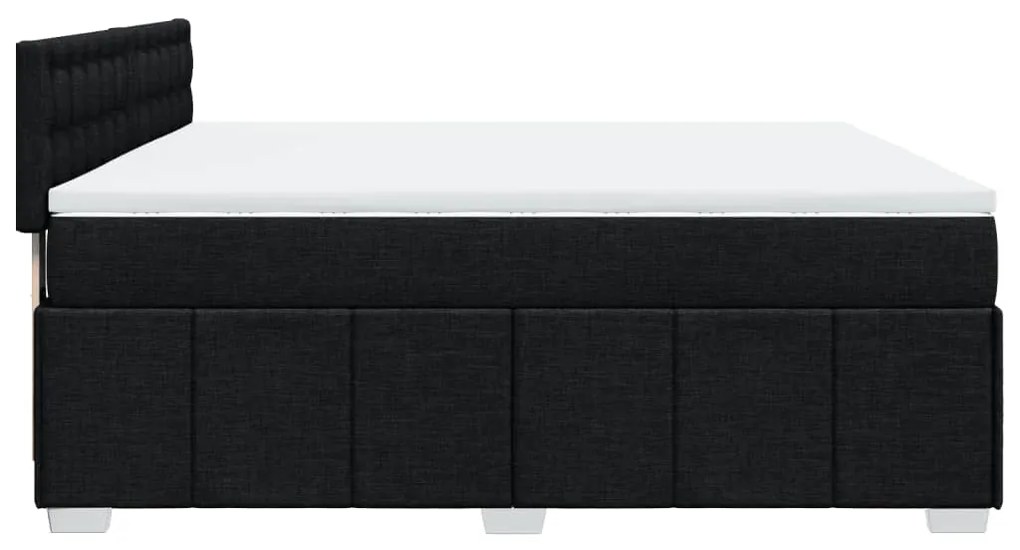 Cama com molas/colchão 180x200 cm tecido preto