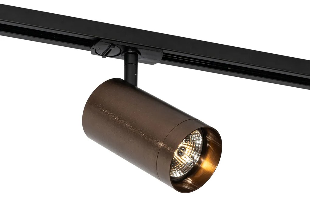 Sistema de iluminação de trilho moderno com 5 focos bronze escuro 1-fase GU10 70mm - Iconic Jeana Luxe