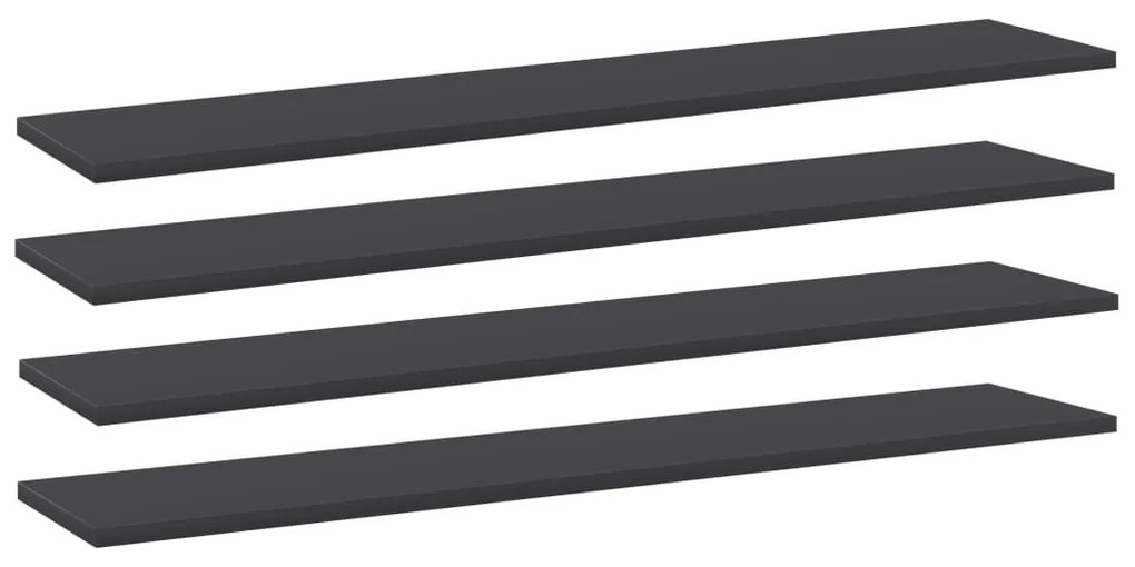 vidaXL Prateleiras estante 4 pcs 100x20x1,5cm contraplacado cinzento
