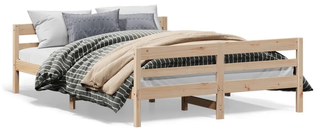 vidaXL Cama sem colchão 140x200 cm madeira de pinho maciça