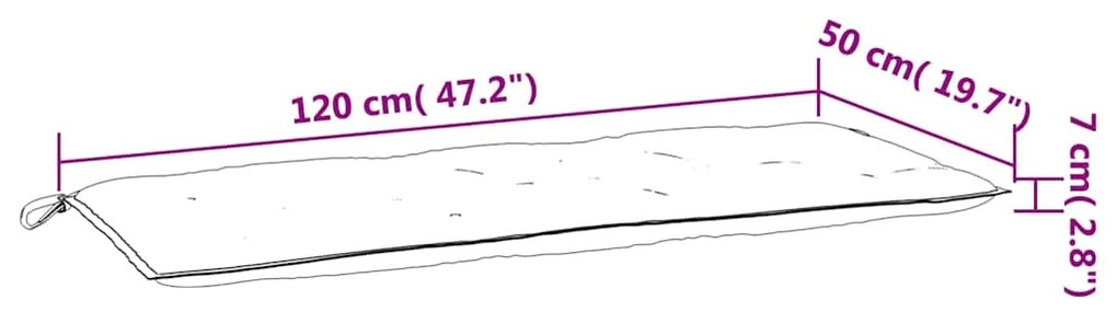 Almofadões p/ banco de jardim 2 pcs 120x50x7 cm tecido rosa