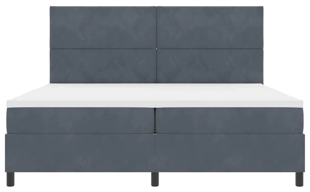 Cama Box Spring com Colchão VidaXL Cinza Escuro 200x200 cm Veludo