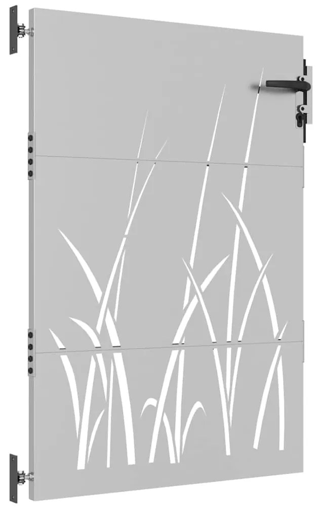 Portão de jardim 85x150 cm aço corten design erva