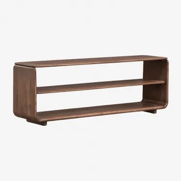 Móvel Tv 140x35 Cm Em Madeira Tinsley Castanho-acácia Escuro - Sklum