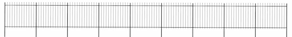 vidaXL Cerca de jardim com ponta de lança em aço 1603,5 cm, preta