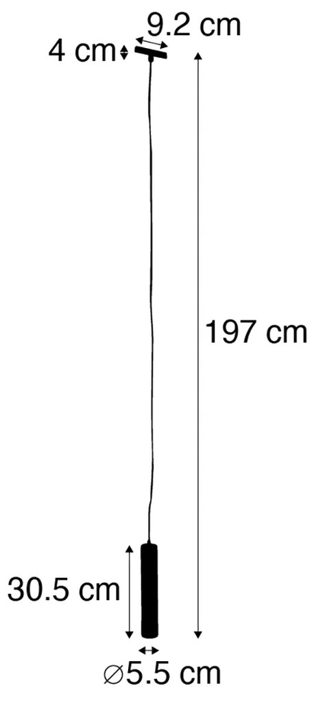 Candeeiro suspenso de design branco Incl. Adaptador de calha monofásico - Slimline Tuba Small