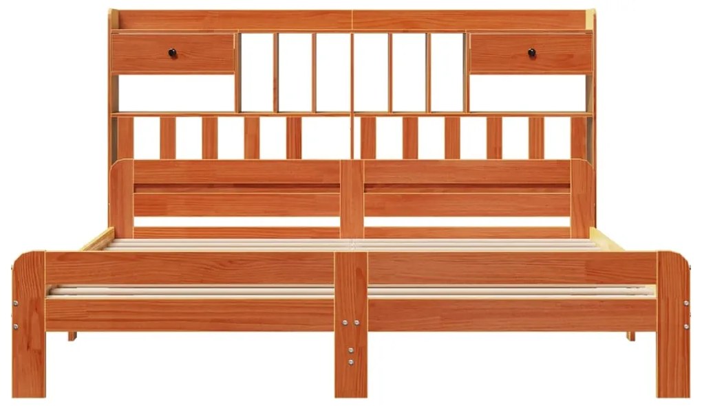 Cama com estante sem colchão 200x200 cm pinho maciço