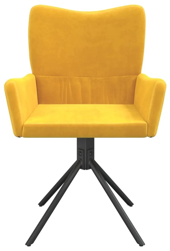 Cadeiras de jantar giratórias 2 pcs veludo amarelo