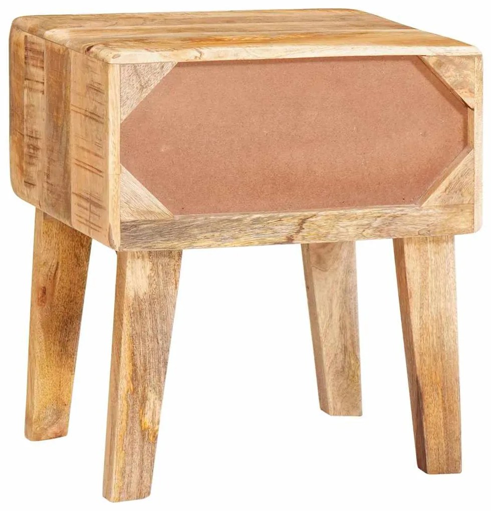 Mesas de canto com gaveta Castanho Madeira de mangueira maciça