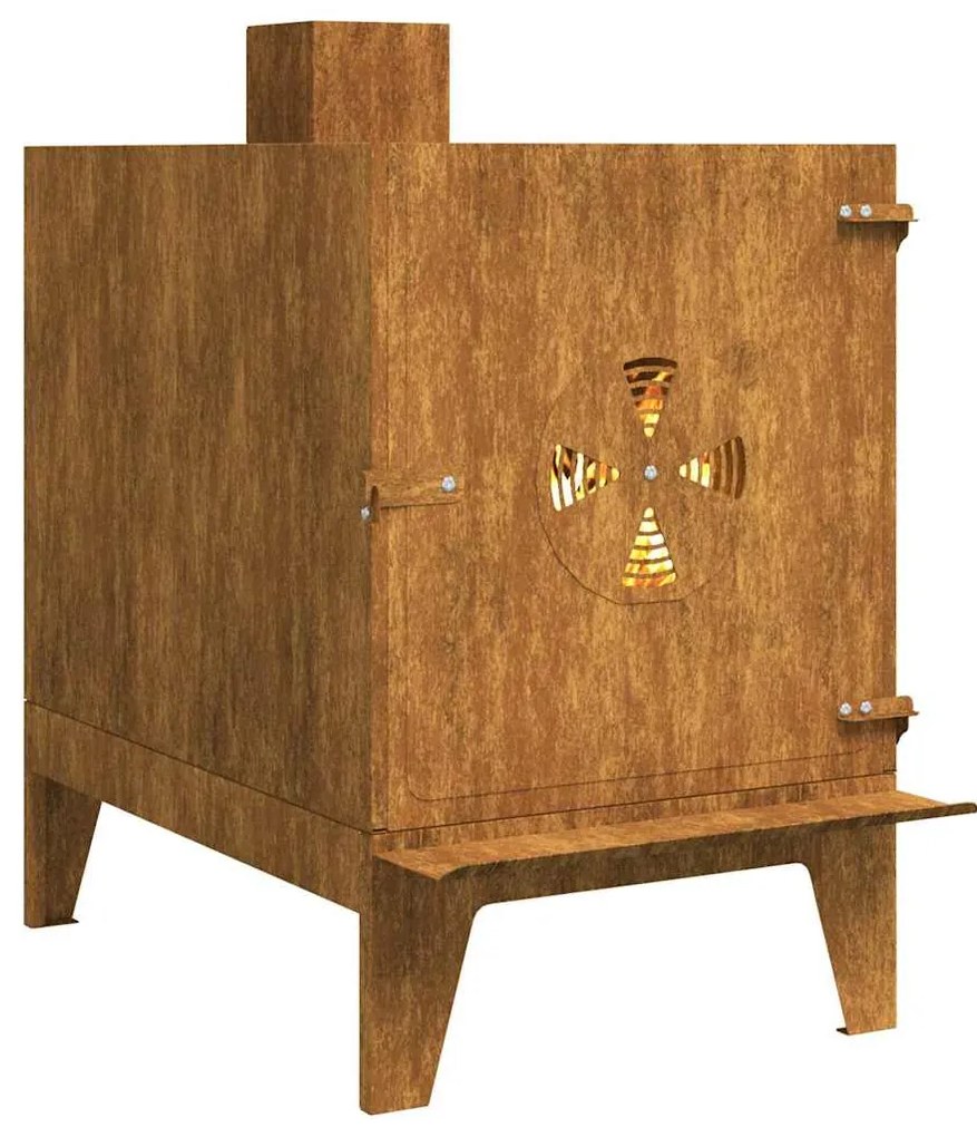 vidaXL Fogão de campismo 35x50x60 cm aço corten