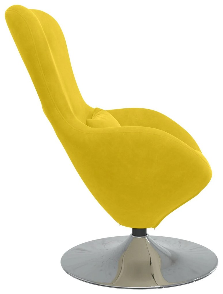 Cadeira de Ovo vidaXL Veludo Amarelo