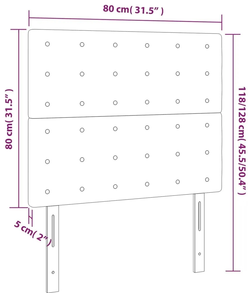 Cabeceira de cama 2 pcs couro artificial 80x5x78/88 cm branco