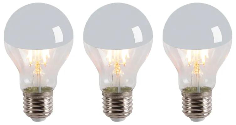 Conjunto 3 lâmpadas de filamento de espelho LED E27 240V 4W 300lm A60 regulável