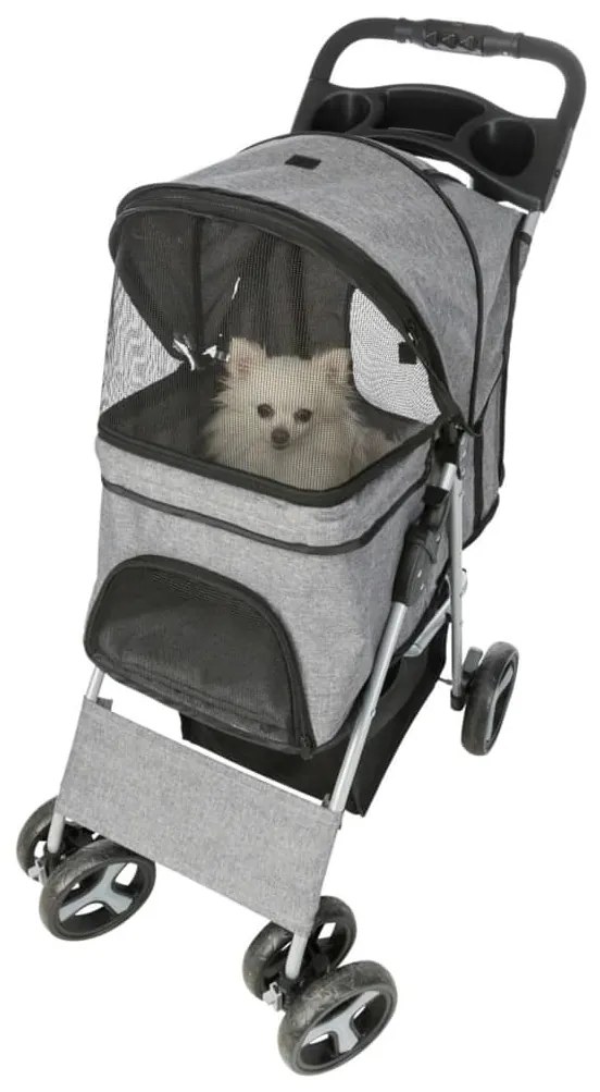 434084 TRIXIE Carrinho transportador para cães ou gatos cinzento