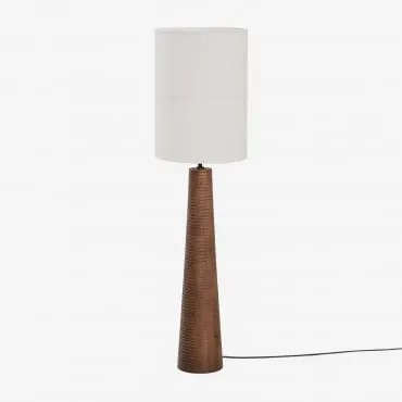 Candeeiro De Pé Em Madeira De Manga Malva ↑70 Cm & Gardénia Branca 30 Cm Olinda - Sklum