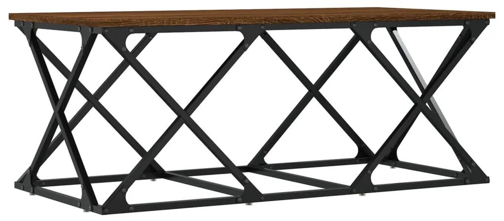 Mesa de centro 100x49x40 cm derivados madeira carvalho castanho