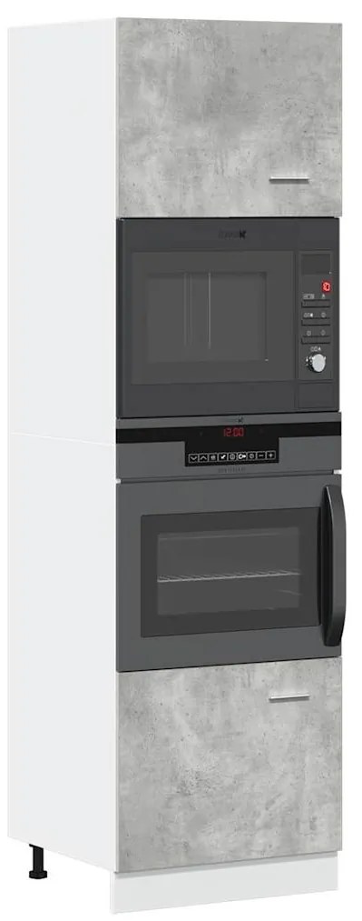 vidaXL Armário para micro-ondas “Lyon” 60x57x207 cm cinza
