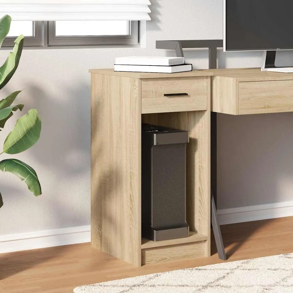Suporte torre computador com gaveta 35x45x77 cm carvalho sonoma