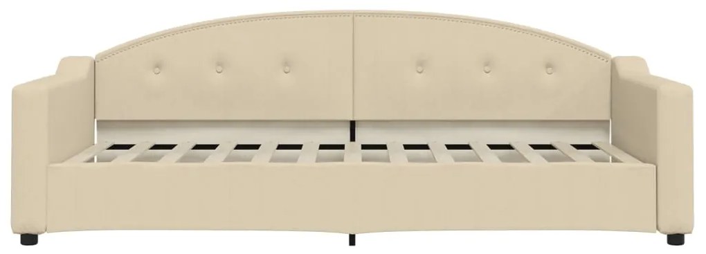 Sofá-cama 90x200 cm tecido cor creme