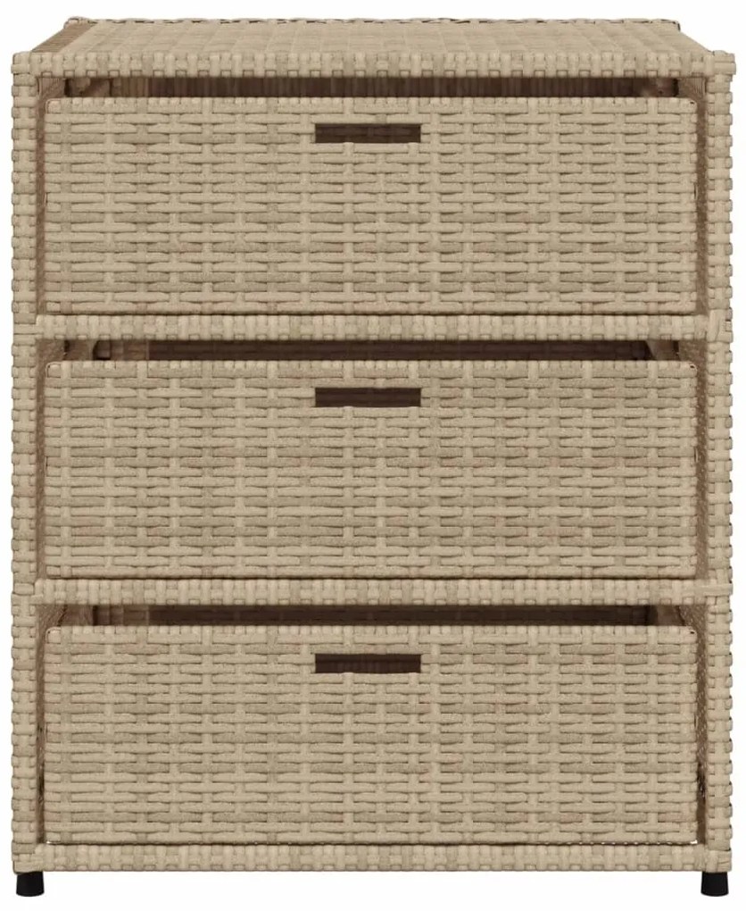 Armário de arrumação para jardim 55x59x69 cm vime PE bege