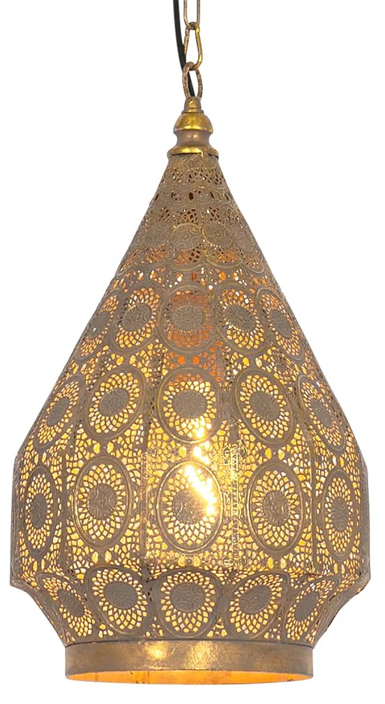 Candeeiro de suspensão oriental dourado 26 cm - Mowgli