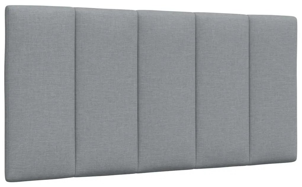 Estrutura de cama sem colchão 100x200 cm tecido cinzento-claro