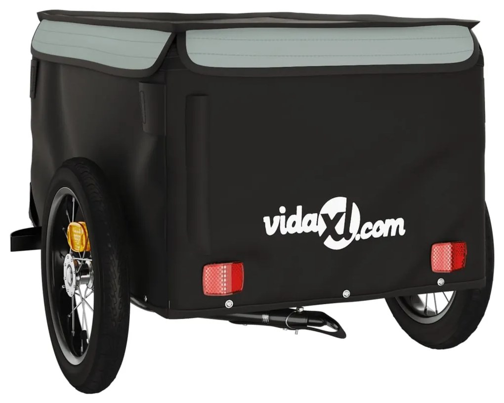 Reboque para bicicleta 30 kg ferro preto e cinza