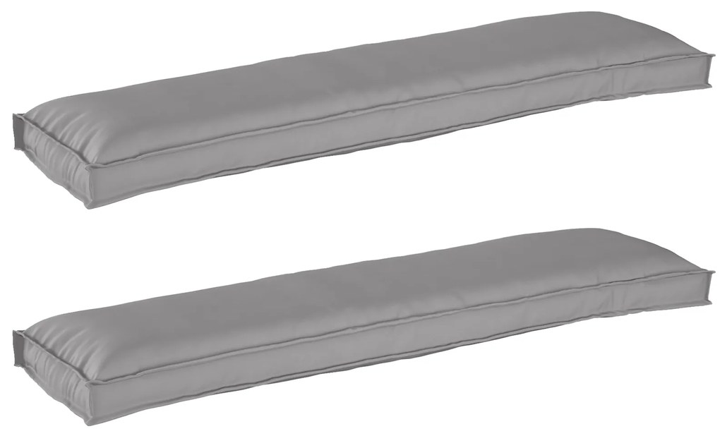 vidaXL Cushions para Palete para Banco 2 pcs Cinzento 150x40x8 cm Tecido Oxford