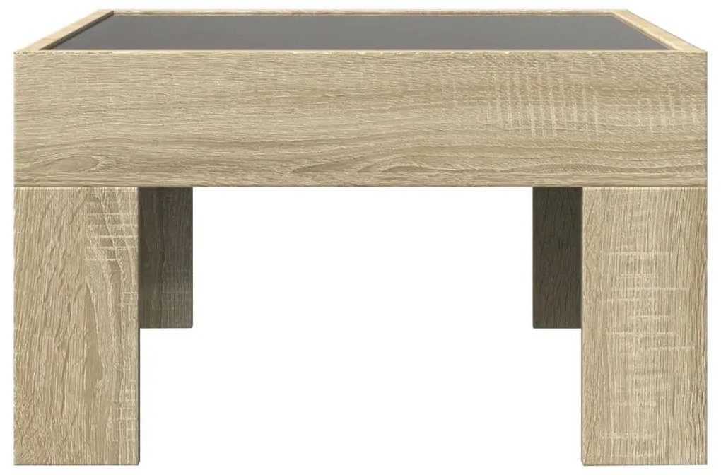 Mesa de centro luzes LED Infinity 50x50x30 cm carvalho sonoma