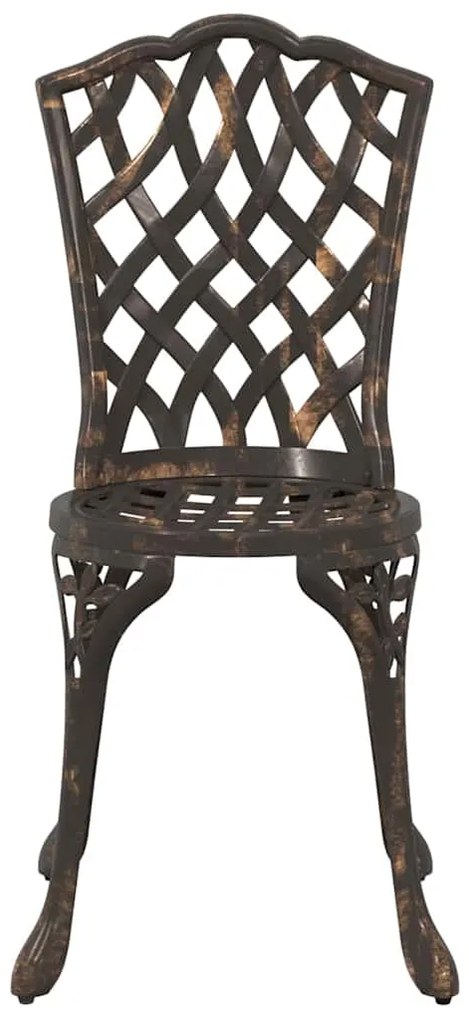 Conjunto de Bistrô de Jardim 3 Peças vidaXL em Alumínio Fundido Bronze