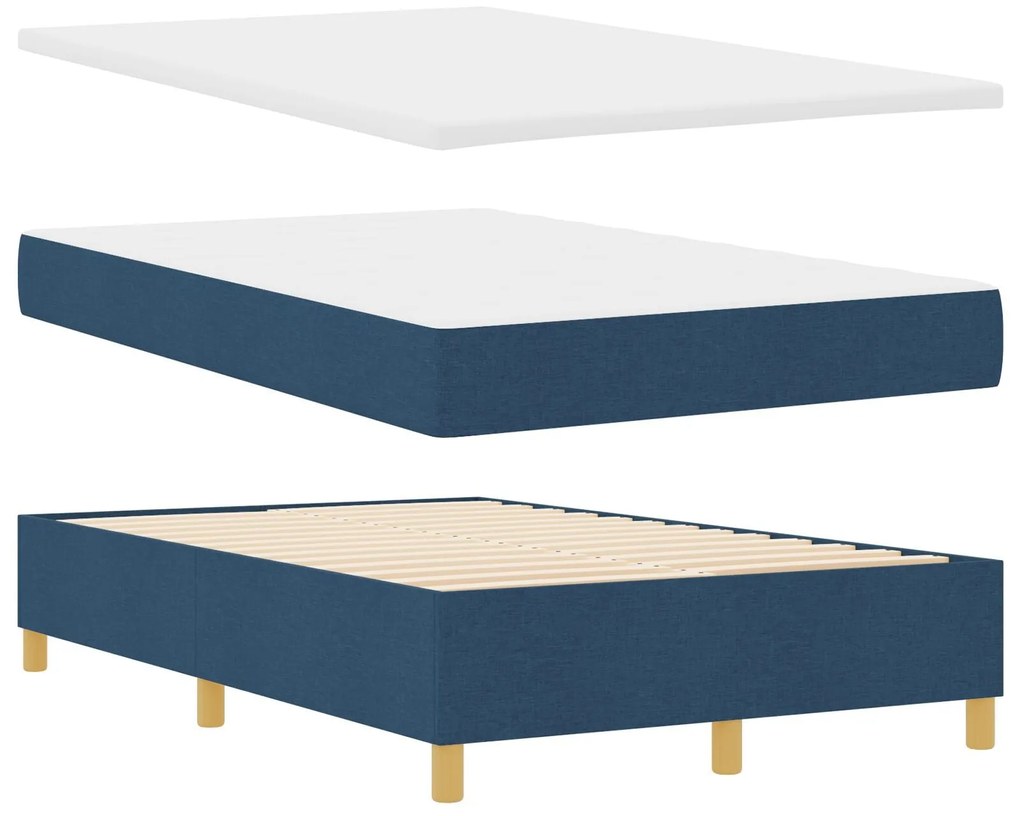 Cama Box com Colchão Azul 120x200 cm Tecido