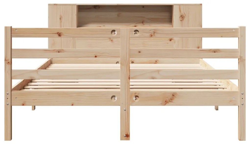 Cama com estante sem colchão 140x190 cm pinho maciço