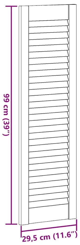 Portas de armário 2 pcs com design de persiana pinho maciço