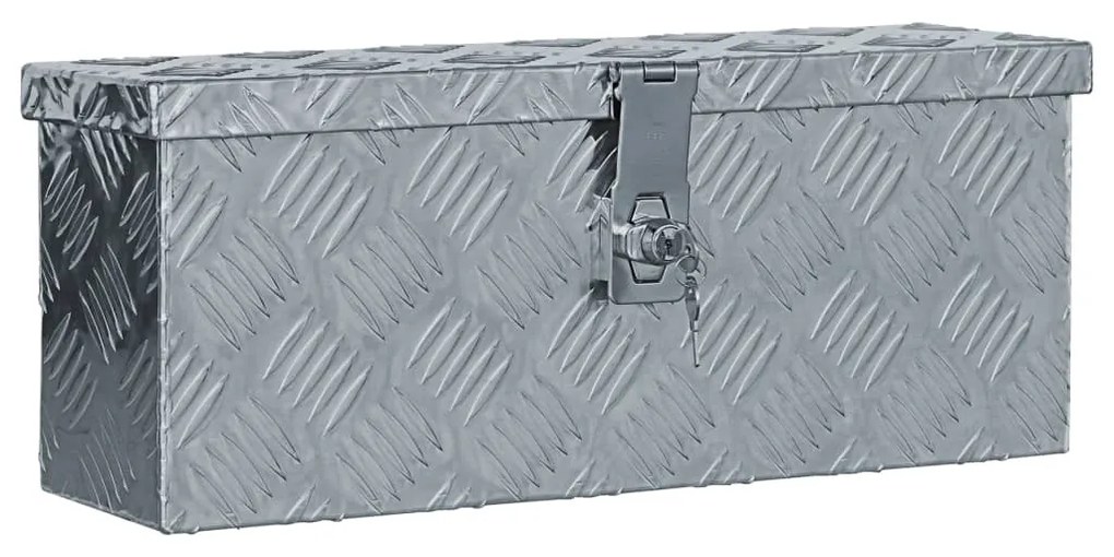 142935 vidaXL Caixa de alumínio 48,5x14x20 cm prateado