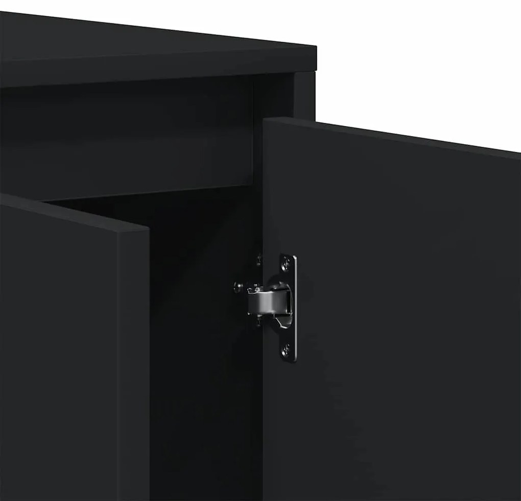 Buffet Preto Preto Madeira Engenheirada 135 x 41 x 75 cm