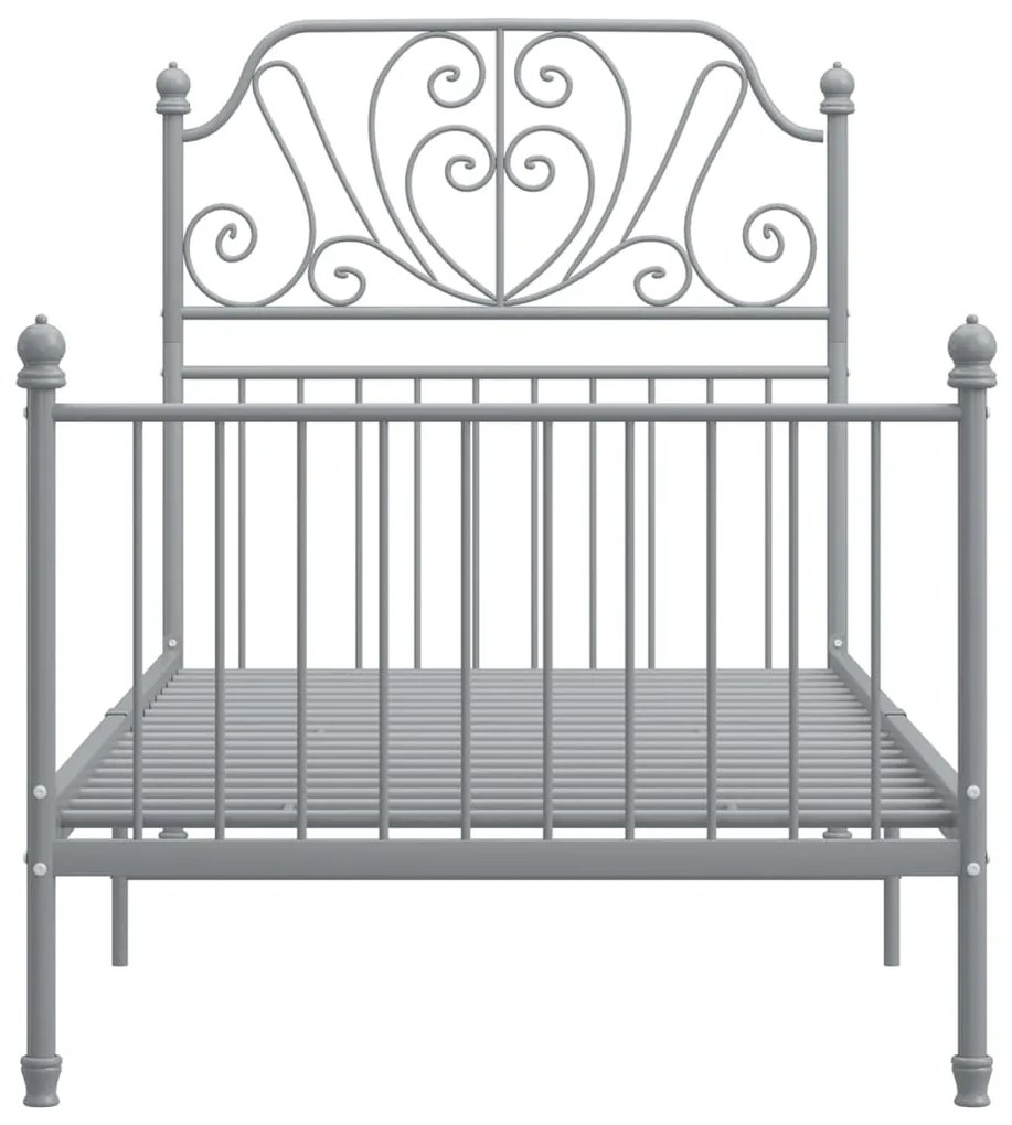 Estrutura de cama 90x200 cm metal cinzento