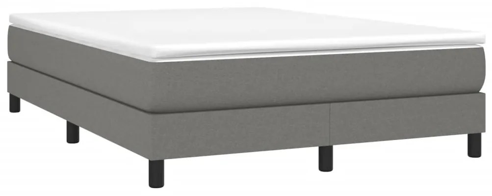 Estrutura de cama sem colchão 140x190 cm tecido cinzento-escuro