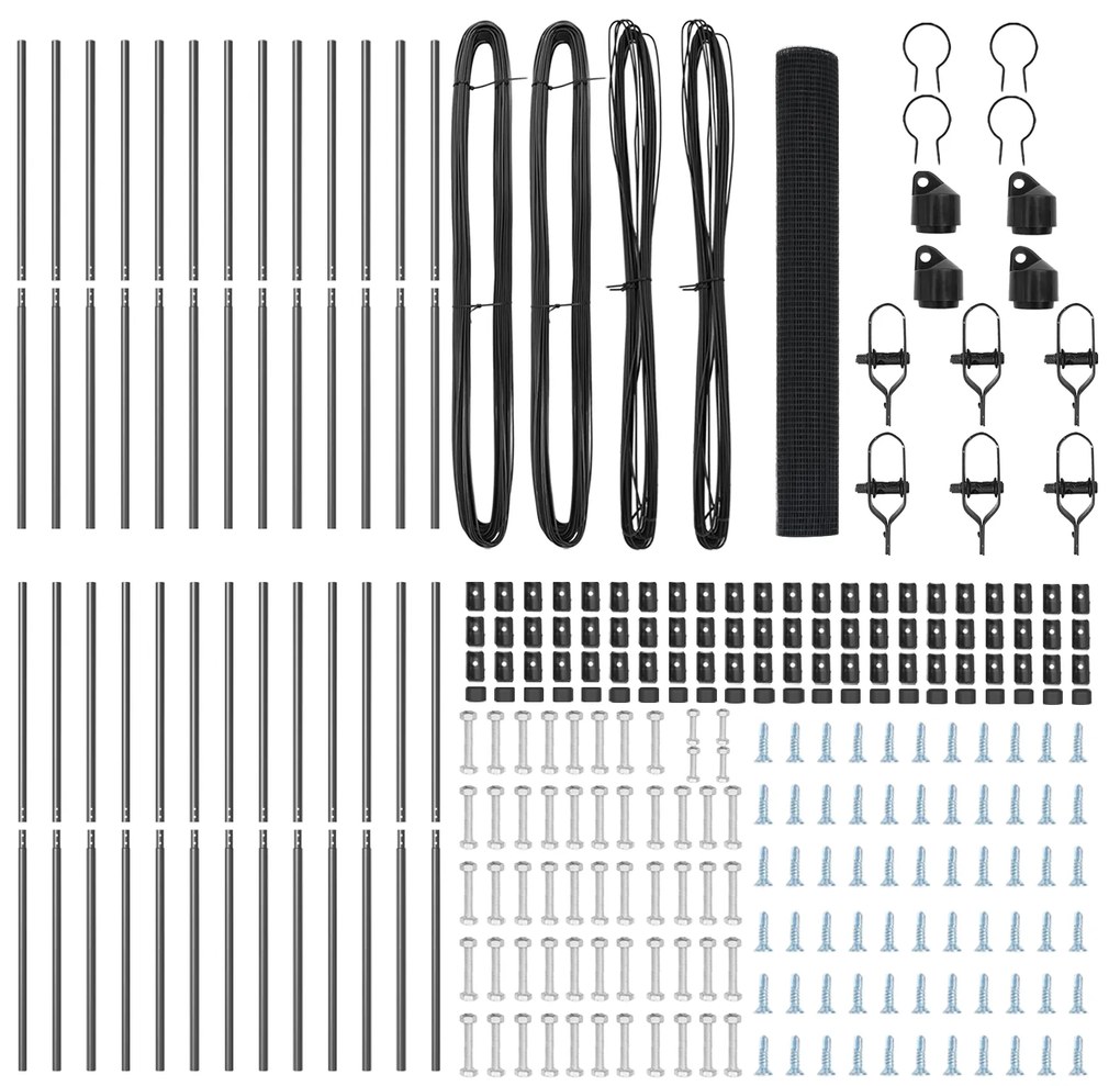 Cerca de Fio Soldado com 13 Postes Cinza 1x50 m Aço