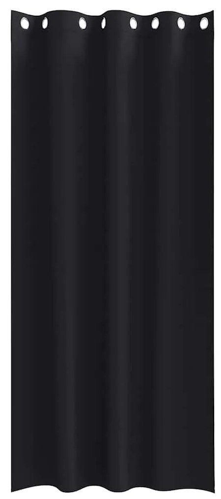 Cortinas com cortinas 2 pcs Preto 260 x 140 cm Poliéster