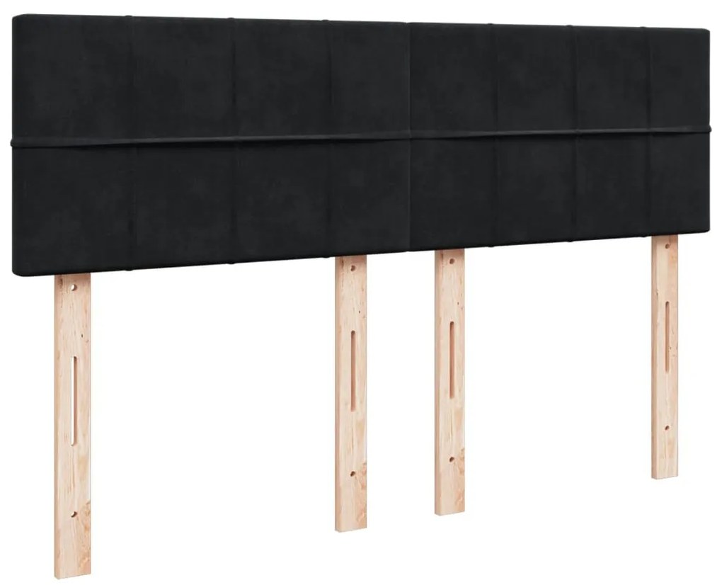 Cama com molas/colchão 140x200 cm veludo preto