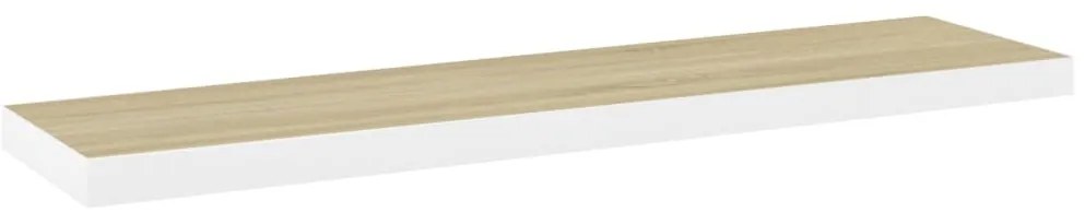 Prateleiras parede 2 pcs 120x23,5x3,8 cm MDF carvalho e branco