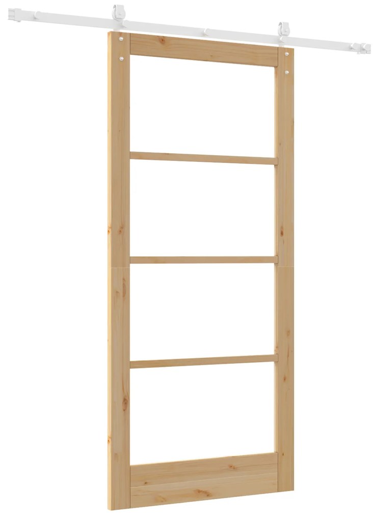 Conjunto de Porta Deslizante com Ferragens vidaXL 93x202 cm Madeira Ma