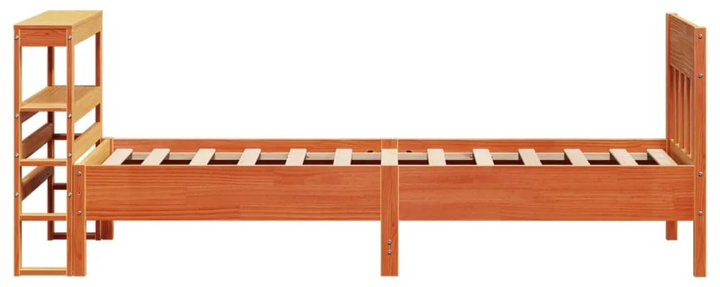 Cama sem colchão 90x200 cm pinho maciço castanho-mel