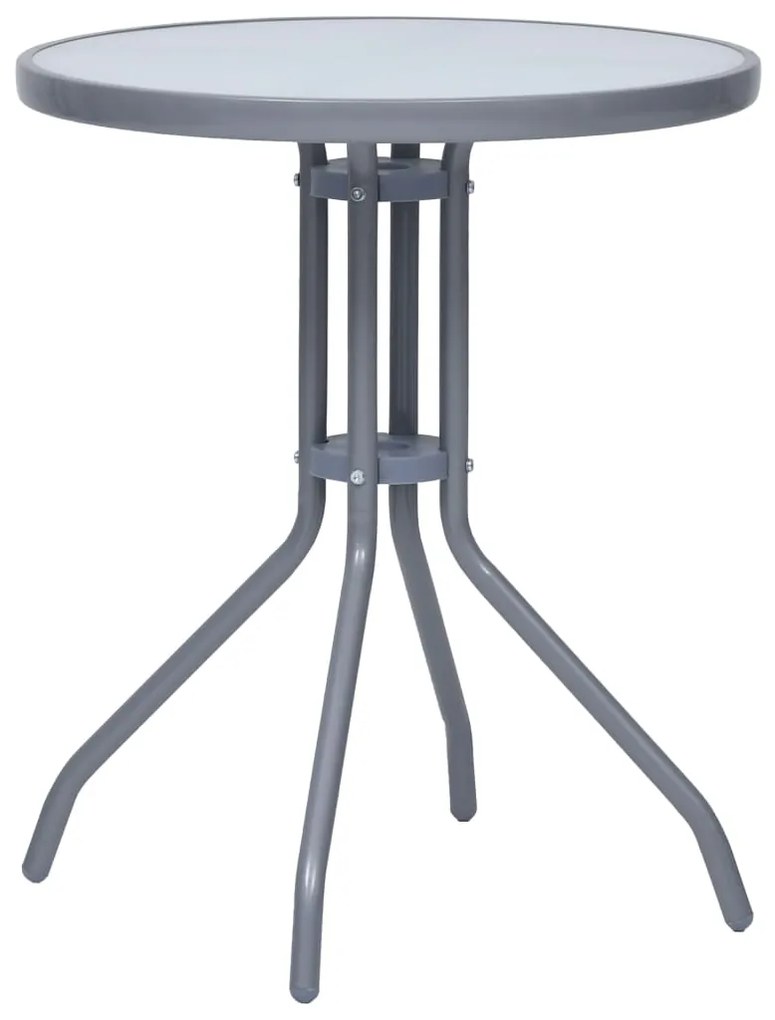 3 pcs conjunto de bistrô alumínio e textilene prateado