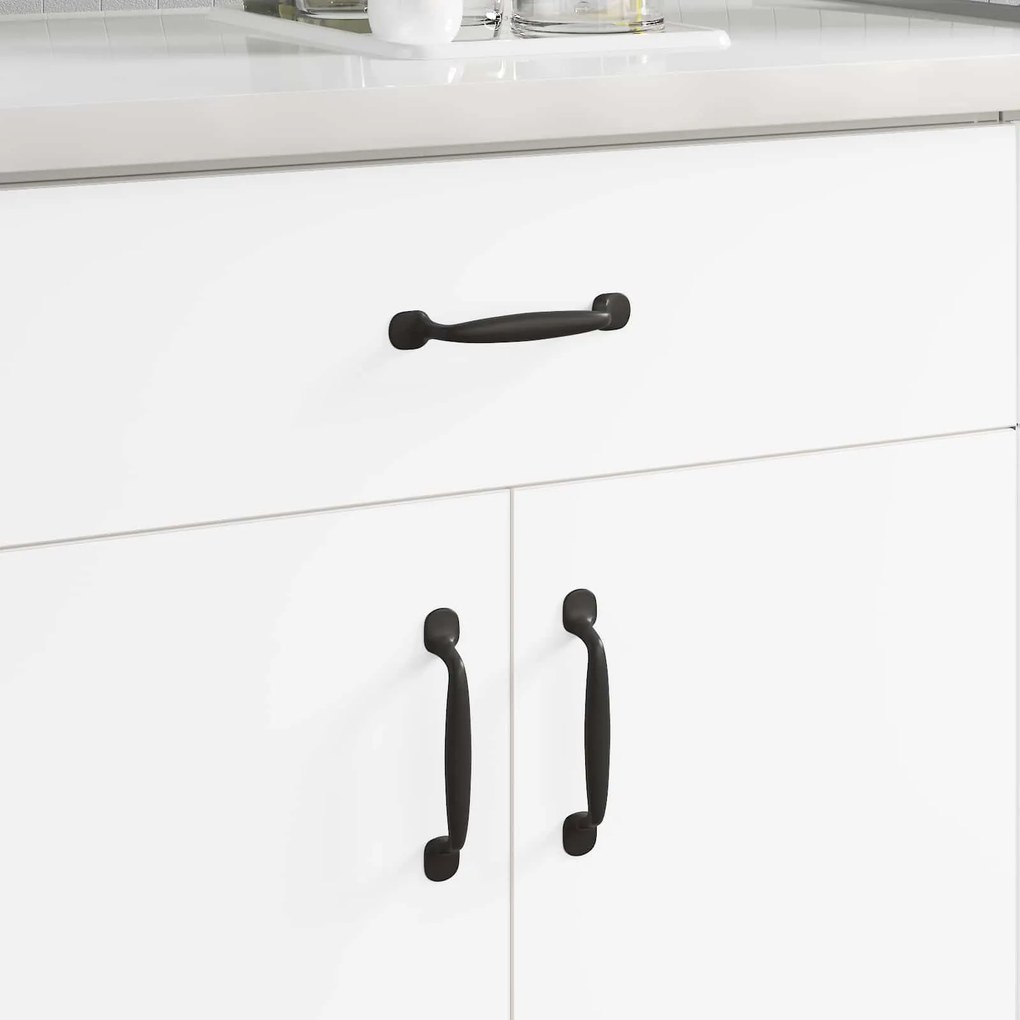 vidaXL Maçaneta de Móveis 12 pcs Preto 130 x 19,4 x 22,3 mm Alumínio